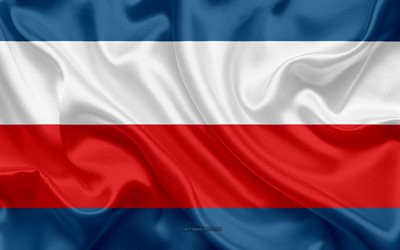 Drapeau de la R&#233;gion de Trencin, 4k, drapeau de soie, slovaque r&#233;gion, soie, texture, Trencin R&#233;gion du drapeau, de la Slovaquie, de l&#39;Europe, de la R&#233;gion de Trencin