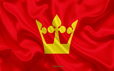 Drapeau de Vestfold, 4k, drapeau de soie, norv&#233;gien comt&#233;s, soie, texture, Comt&#233;s de la Norv&#232;ge, Vestfold drapeau, de la Norv&#232;ge, de l&#39;Europe, Vestfold
