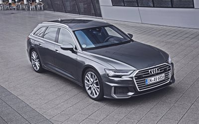 4k, Audi A6 Avant, sokak, 2019 arabalar, gri A6 Avant, otomobil, 2019 Audi A6 Avant, Alman otomobil, Audi