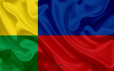 旗のZilina地域, 4k, 絹の旗を, スロバキア地域, シルクの質感, Zilina領域フラグ, スロバキア, 欧州, Zilina地域