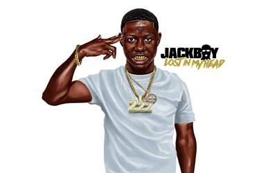 JackBoy, 4k, minimal, music stars, american rapper, white backgrounds, JackBoy minimalism, superstars, JackBoy 4K, creative, Jack Boy