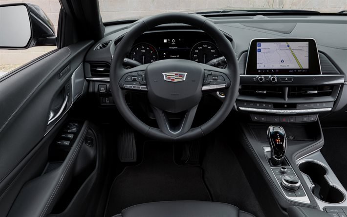 2020, Cadillac CT4, inside view, interior, front panel, new CT4, american cars, luxury sedan, Cadillac