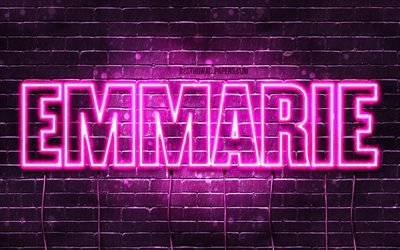 Emmarie, 4k, wallpapers with names, female names, Emmarie name, purple neon lights, Happy Birthday Emmarie, picture with Emmarie name