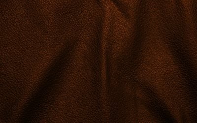 braunes leder-hintergrund, 4k, gewellte leder-texturen, leder hintergr&#252;nde, leder-texturen, brown-leder-texturen