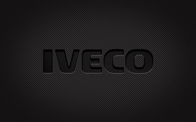 iveco-carbon-logo, 4k, grunge-kunst, carbon-hintergrund, kreativ, iveco-schwarz-logo, automarken, iveco-logo, iveco