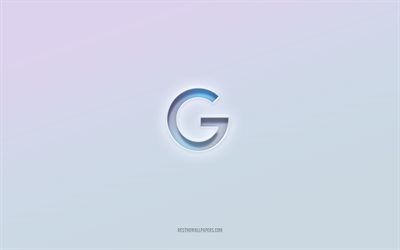 logotipo do google, texto 3d recortado, fundo branco, logotipo 3d do google, emblema do google, google, logotipo em relevo, emblema do google 3d