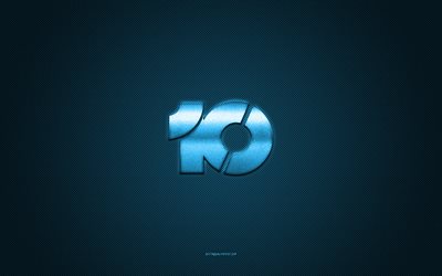 شعار windows 10, شعار أزرق لامع, شعار معدني لنظام التشغيل windows 10, شبابيك, نسيج من ألياف الكربون الأزرق, نظام التشغيل windows 10, العلامات التجارية, فن إبداعي, شعار windows