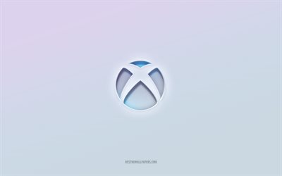 Xbox logo, cut out 3d text, white background, Xbox 3d logo, Xbox emblem, Xbox, embossed logo, Xbox 3d emblem