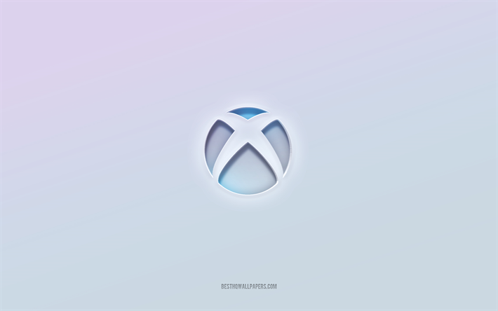 Xbox logo, cut out 3d text, white background, Xbox 3d logo, Xbox emblem, Xbox, embossed logo, Xbox 3d emblem