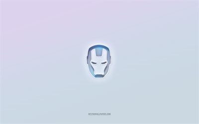 Iron Man logo, cut out 3d text, white background, Iron Man 3d logo, Iron Man emblem, Iron Man, embossed logo, Iron Man 3d emblem
