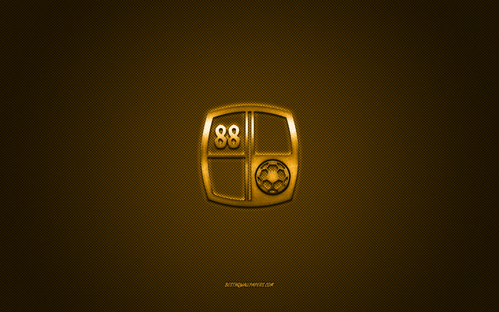 ps barito putera, endonezya futbol kul&#252;b&#252;, sarı logo, sarı karbon fiber arka plan, 1 lig, futbol, ​​banjarmasin, endonezya, ps barito putera logosu