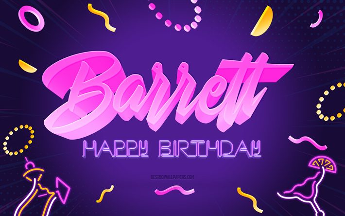 お誕生日おめでとうバレット, chk, 紫のパーティーの背景, バレット, クリエイティブアート, バレットお誕生日おめでとう, バレット名, バレットの誕生日, 誕生日パーティーの背景