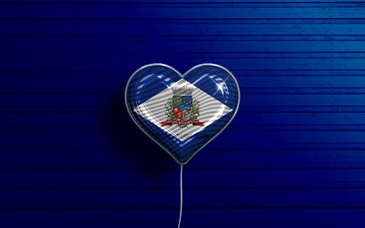 i love joinville, 4k, realistiset ilmapallot, sininen puinen tausta, day of joinville, brasilian kaupungit, joinvillen lippu, brasilia, ilmapallo lipulla, joinville