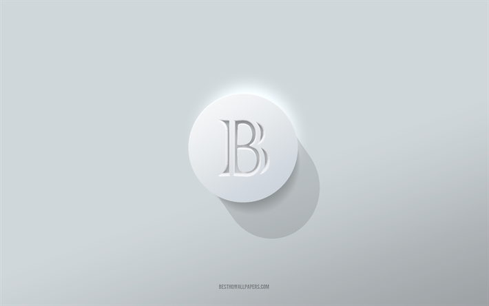 شعار blackcoin, خلفية بيضاء, بلكسن عد لوجه, فن ثلاثي الأبعاد, بلاك كوين, 3d شعار blackcoin, فن إبداعي