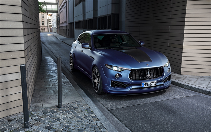 Novitec Maserati Levante Esteso, 2017 cars, luxury cars, blue Levante, tuning, Maserati