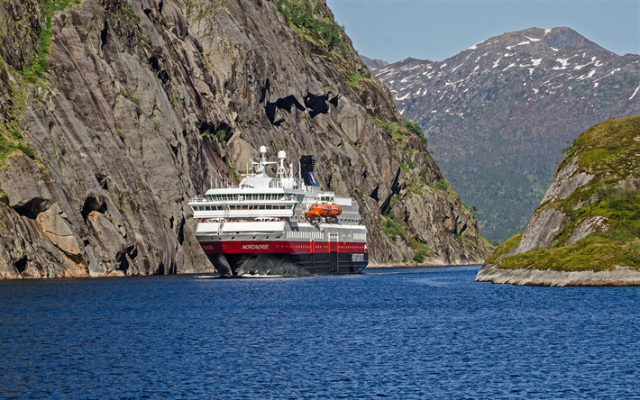 MS nordnorge şehrinden, gemi seyahati, fjord, Norve&#231;