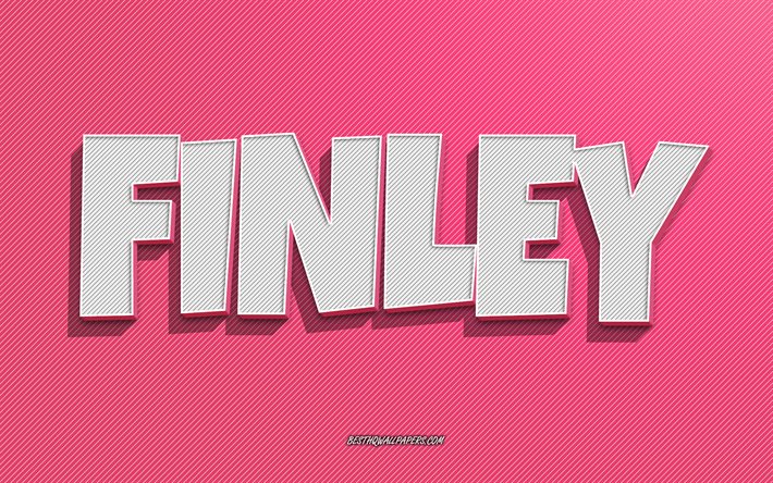 Finley, pink lines background, wallpapers with names, Finley name, female names, Finley greeting card, line art, picture with Finley name