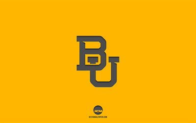 Baylor Athletics, sfondo giallo, squadra di football Americano, emblema Baylor Athletics, NCAA, Texas, USA, football Americano, logo Baylor Athletics