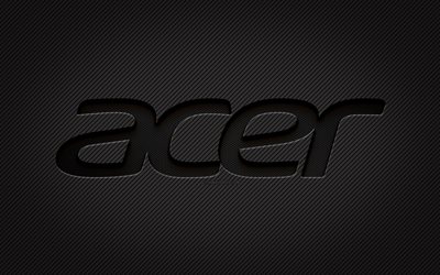 Logotipo carbono da Acer, 4k, arte grunge, fundo de carbono, criativo, logotipo preto da Acer, logotipo da Acer, Acer