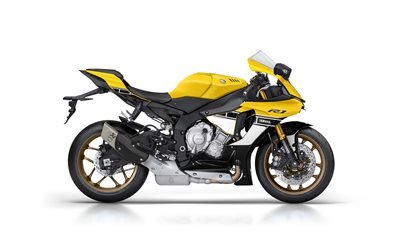Yamaha YZF-R1, el 60 Aniversario De 2017, moto Deportiva, amarillo, negro YZF-R1 de Yamaha