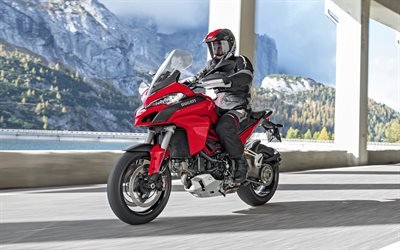 2018 motos, Ducati Multistrada 1260, el camino, el jinete, Ducati