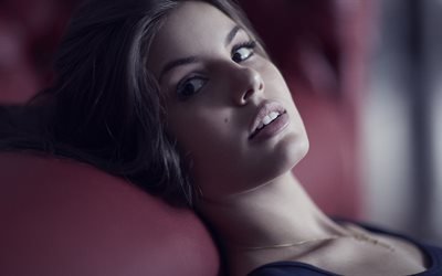 Camila Queiroz, portrait, 4k, brazilian actress, brunette