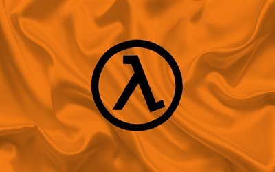 Half-Life, emblem, logo, HL, orange silk