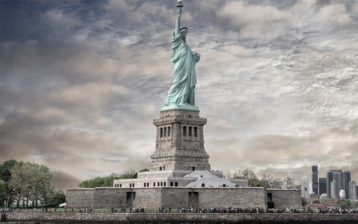 statue von liberty, new york, usa, neoklassizismus, liberty island