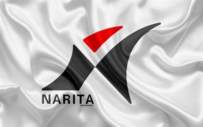 Bandera de Narita, 4k, ciudad del jap&#243;n, de seda, de textura, de Narita bandera, Jap&#243;n, japon&#233;s ciudades, arte, Asia, Prefectura de Chiba, Narita