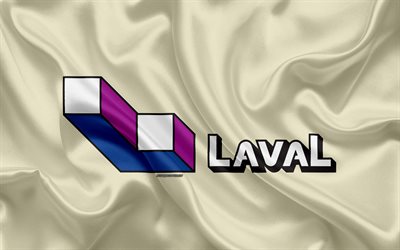 Lipun Laval, 4k, silkki tekstuuri, Kanadan kaupunki, beige silkki lippu, Laval lippu, Quebec, Kanada, art, Pohjois-Amerikassa, Laval