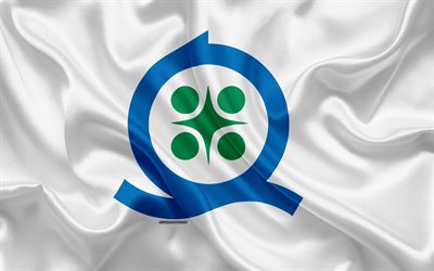 Flag of Oshu, 4k, city of japan, silk texture, Oshu flag, Japan, japanese cities, art, Asia, Iwate Prefecture, Oshu