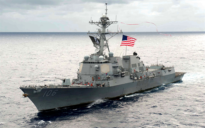 USS Stockdale, 4k, sea, DDG-106, US Navy, destroyer, NATO, warship