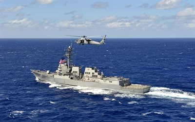 USS William P Lawrence, 4k, DDG-110, sea, US Navy, destroyer, NATO, warship