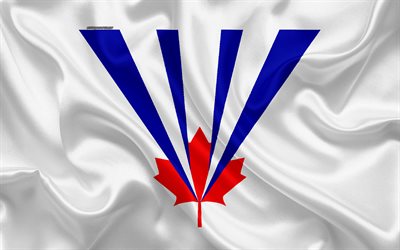 Bandera de Vaughan, 4k, de seda, de la textura, de la ciudad de Canad&#225; bandera de seda blanca, Vaughan bandera, Ontario, Canad&#225;, el arte, la Am&#233;rica del Norte, Vaughan