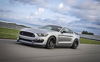 2020, Ford Mustang Shelby GT350R, exterior, front view, sports coupe, new white Ford Mustang, american sports cars, Ford