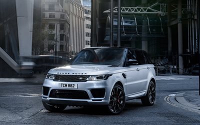 O Range Rover Sport, rua, SUVs, 2019 carros, carros de luxo, Land Rover, carros brit&#226;nicos, Range Rover