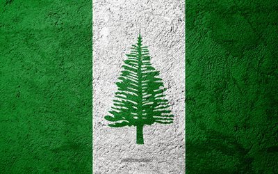 Flagga av Norfolk Island, konkret struktur, sten bakgrund, Norfolk Island flagga, Oceanien, Norfolk Island, flaggor p&#229; sten