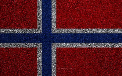 Bandeira da Noruega, a textura do asfalto, sinalizador no asfalto, Bandeira da noruega, Europa, Noruega, bandeiras de pa&#237;ses europeus