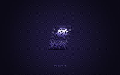 Phoenix Suns, American club di pallacanestro, NBA, viola logo, viola contesto in fibra di carbonio, basket, Phoenix, Arizona, USA, la National Basketball Association, Phoenix Suns logo