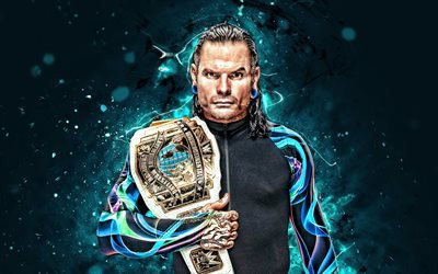 Jeff Hardy, 4k, american lottatori di WWE, wrestling, luci al neon, Jeffrey Nero Hardy, lottatori, Jeff Hardy 4K