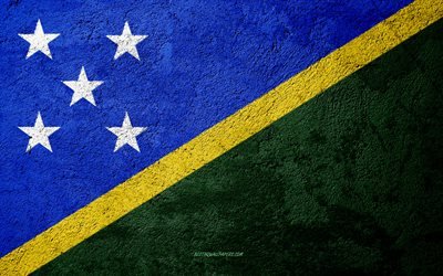 Flagga av Salomon&#246;arna, konkret struktur, sten bakgrund, Solomon Islands flagga, Oceanien, Salomon&#246;arna, flaggor p&#229; sten