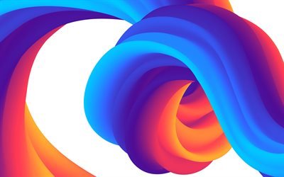 colorful 3D waves, colorful waves, colorful wavy background, 3D waves texture, 3D waves background, 3D art, waves textures, wavy backgrounds