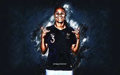 Wendie Renard, Ranskassa naisten jalkapallojoukkue, Ranskalainen jalkapalloilija, muotokuva, sininen kivi tausta, jalkapallo, Ranska
