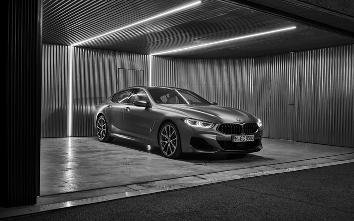 BMW 8 Gran Coup&#233;, 2019, G16, 8-Series coupe gris, grises nuevos BMW 8, exterior, los coches alemanes, BMW