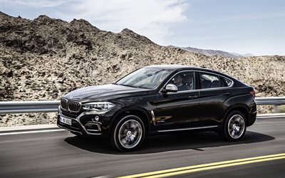 BMW X6, 2017, F16, 4k, off-road coupe, negro X6, los coches alemanes, BMW