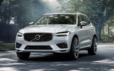 Volvo XC90, 2018 coches, Todoterrenos, coches de lujo, blanco XC90 de Volvo