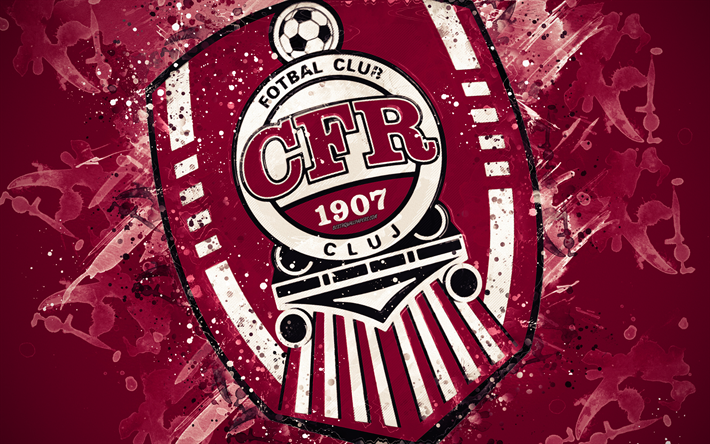 Download Download wallpapers CFR Cluj, 4k, paint art, logo, creative, Romanian football team, Liga 1 ...