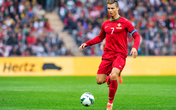 Cristiano Ronaldo, football game, Portugal national football team, CR7, Portuguese football player, world football star