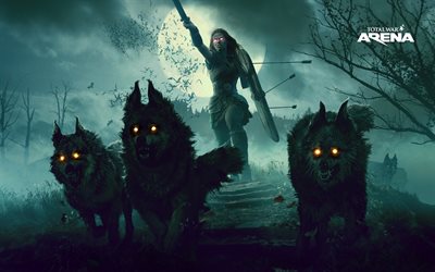 Total War Arena, 2018, Boudica, black wolves, attack, online game