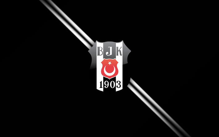 بيشكتاش JK, التركي لكرة القدم, شعار, خلفية سوداء, خطوط بيضاء, التركية في الدوري الممتاز, تركيا, كرة القدم